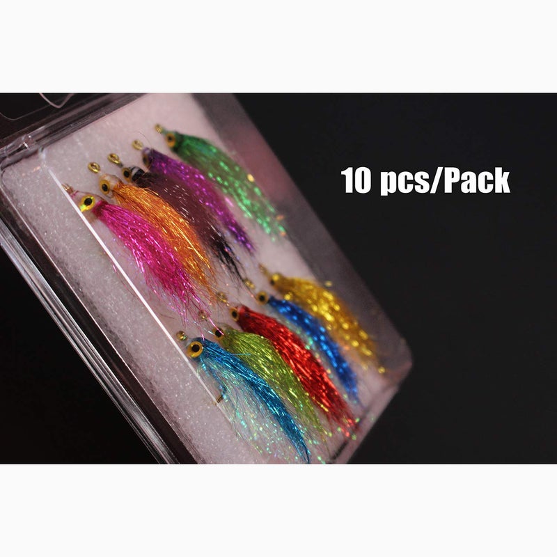 Tigofly 10 pcs Ice Dub UV Polar Fry Slowly Sinking Salmon Trout Steelhead Minnow Fly Fishing Flies Lures Set-Size 8 - Image 5